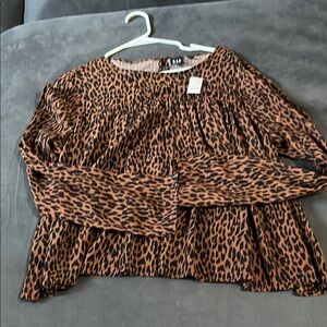 GAP Animal Print Long Sleeve Top